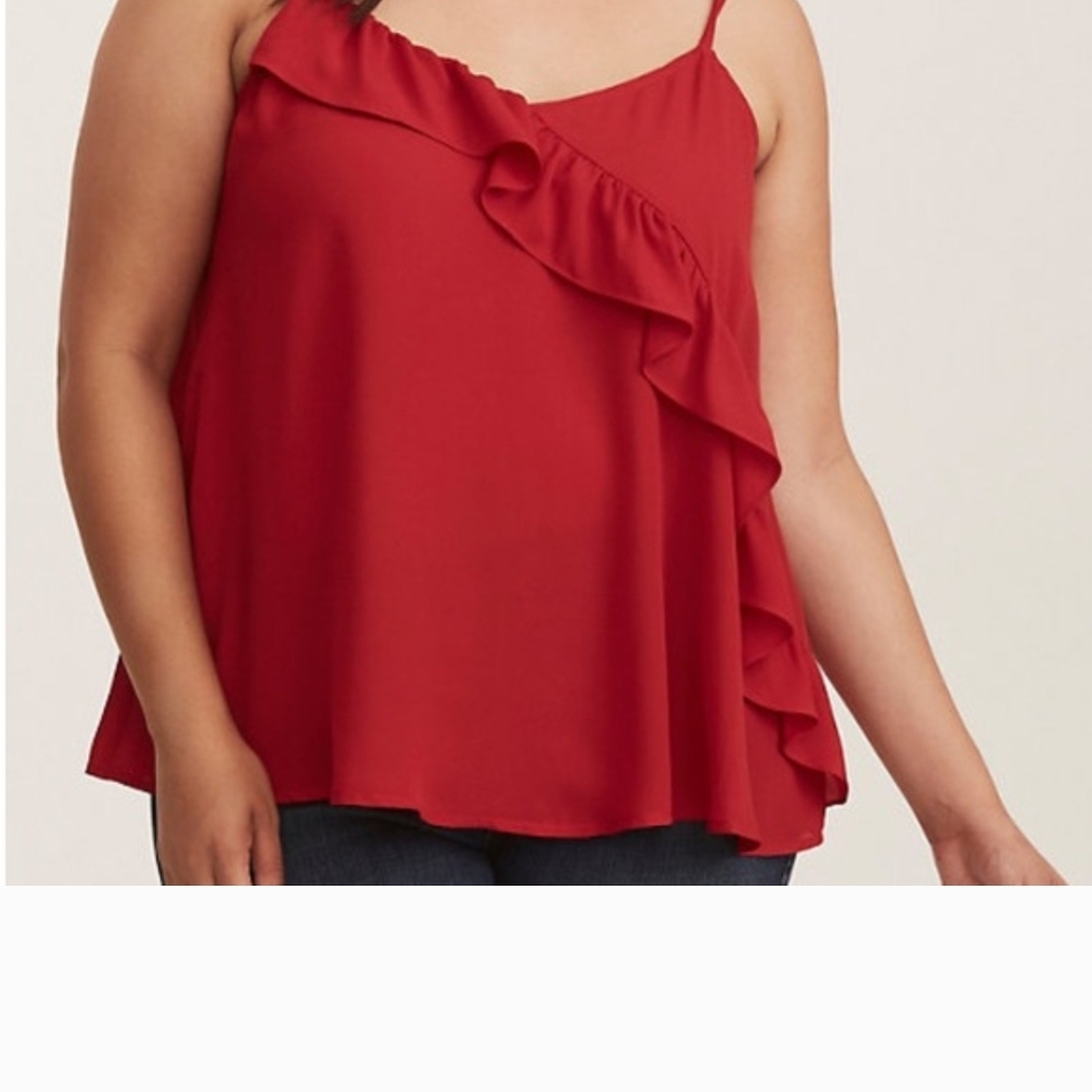 Torrid Scarlet Ruffle Camisole - Picture 2 of 5